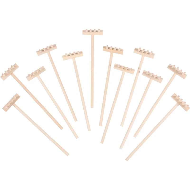 Zen Gardening Tools - 6pcs Mini Bamboo Rake Set for
