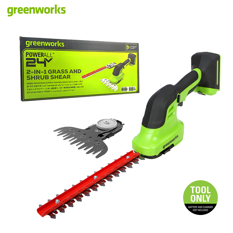 Gardening Tools Edger - Greenworks 24V 2-in-1 Grass & Shrub