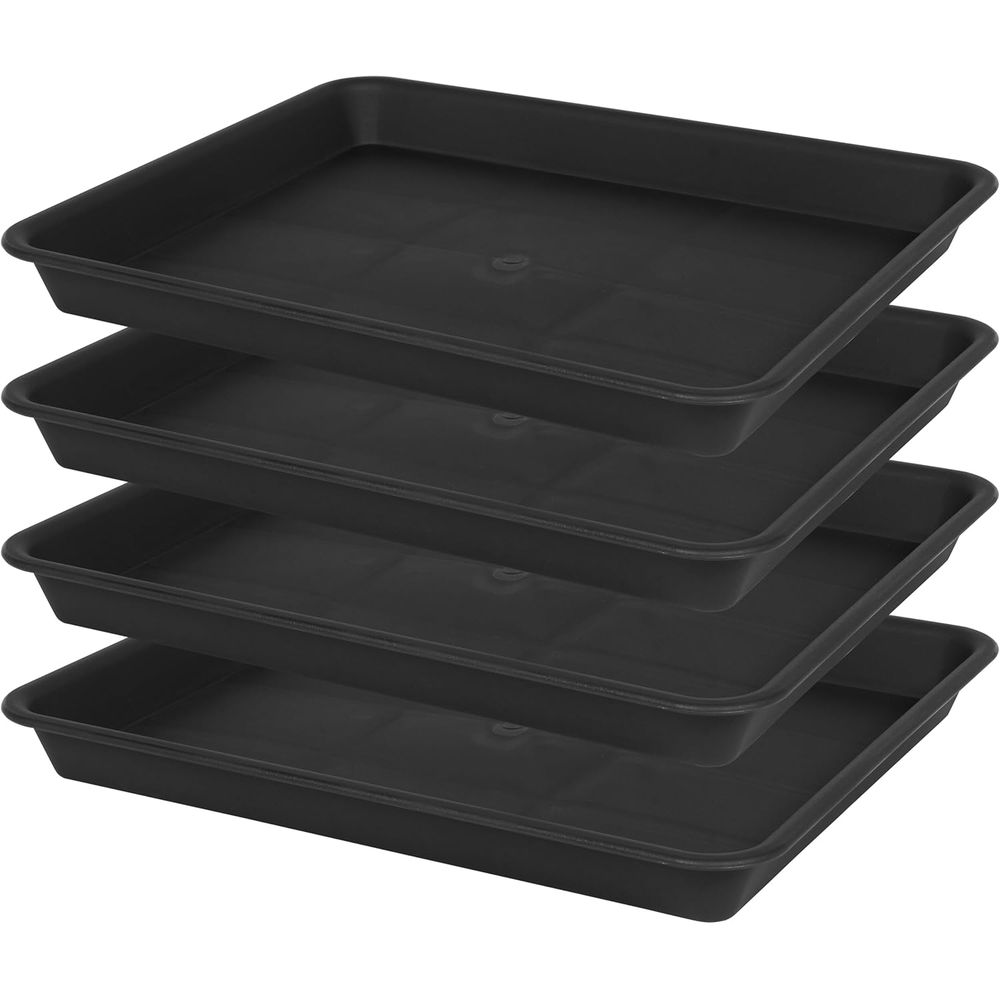Seed Starter Trays - 4-Pack Large Plastic Plant Drainage Saucers,