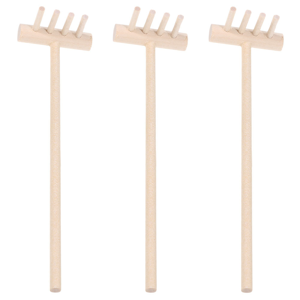 3pcs Bamboo Mini Rake Set For  - Zen Gardening Tools ulasan dan harga