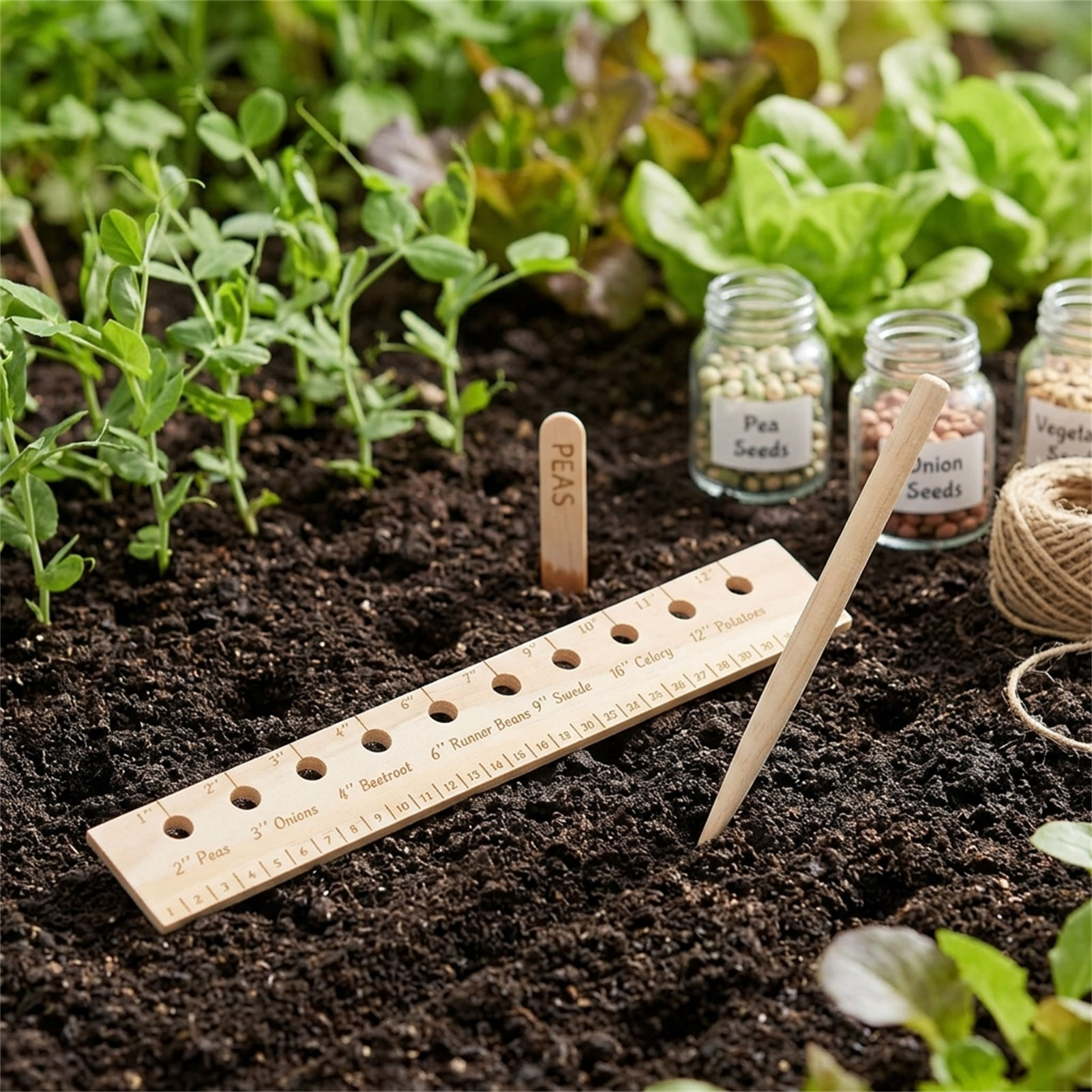 Solid Wood Planting Ruler for  - Gardening Tools For Beginners ulasan dan harga