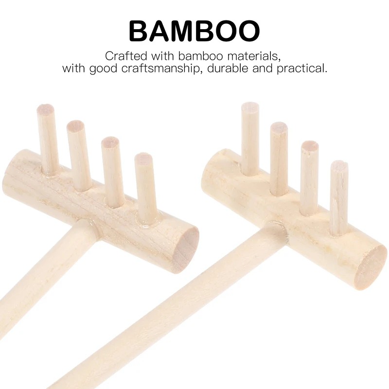 6pcs Mini Bamboo Rake Set for  - Zen Gardening Tools ulasan dan harga