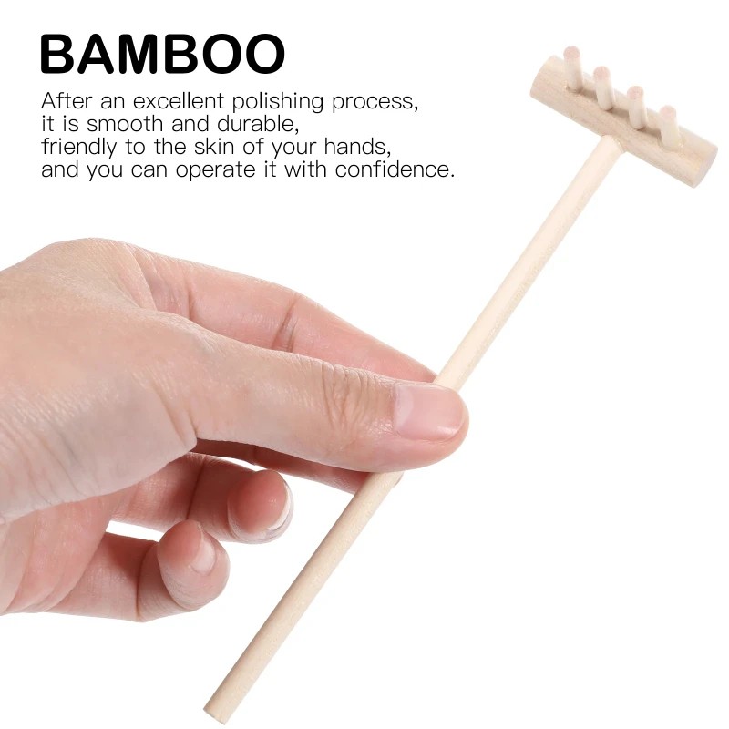 6pcs Mini Bamboo Rake Set for  - Zen Gardening Tools ulasan dan harga