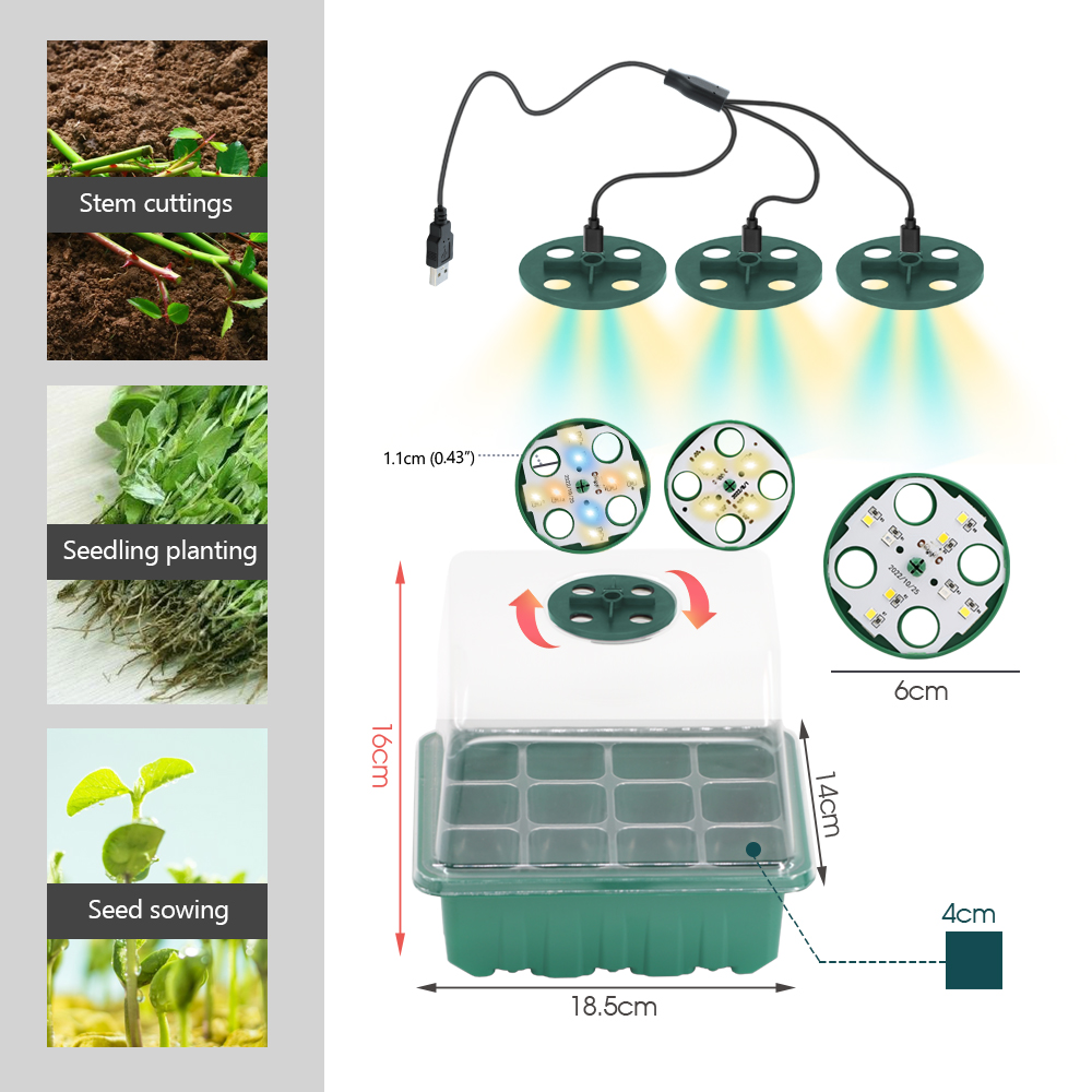 LED Nursery Pots with Grow Lig - Seed Starter Trays ulasan dan harga