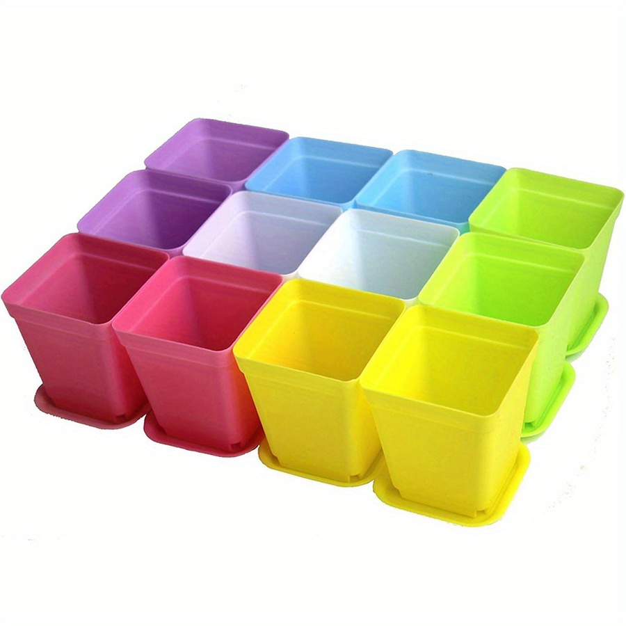 12pcs 7cm Plastic Square Pots  - Seed Starter Trays ulasan dan harga