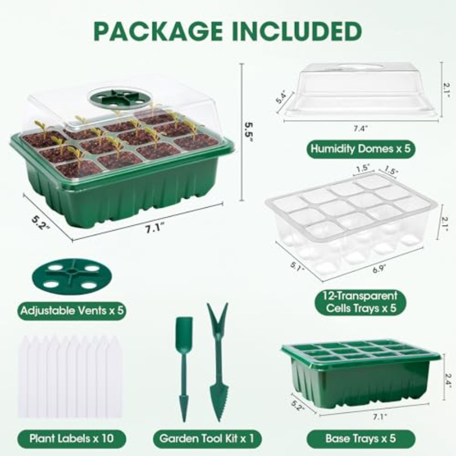 5 Packs Seed Starter Tray with - Seed Starter Trays ulasan dan harga